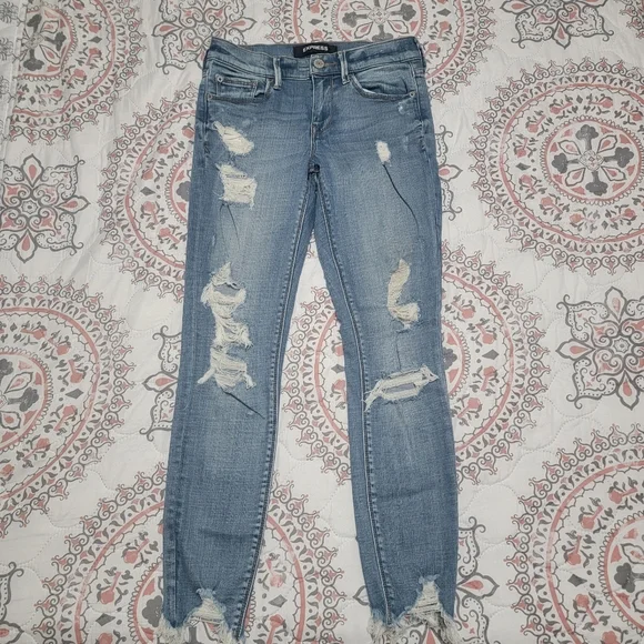 Express Stretch+ Performance Mid-Rise Ankle Legging Jeans - Picture 1 of 6